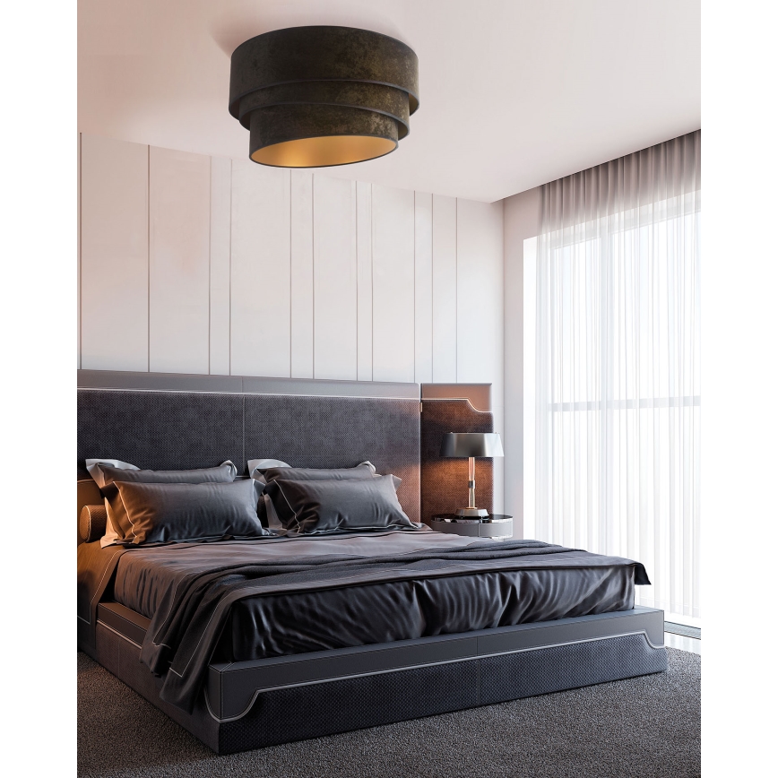 Duolla - Deckenleuchte DEVON 1xE27/40W/230V d 45 cm schwarz/golden