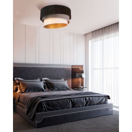 Duolla - Deckenleuchte DEVON 1xE27/40W/230V d 45 cm schwarz/grau/beige