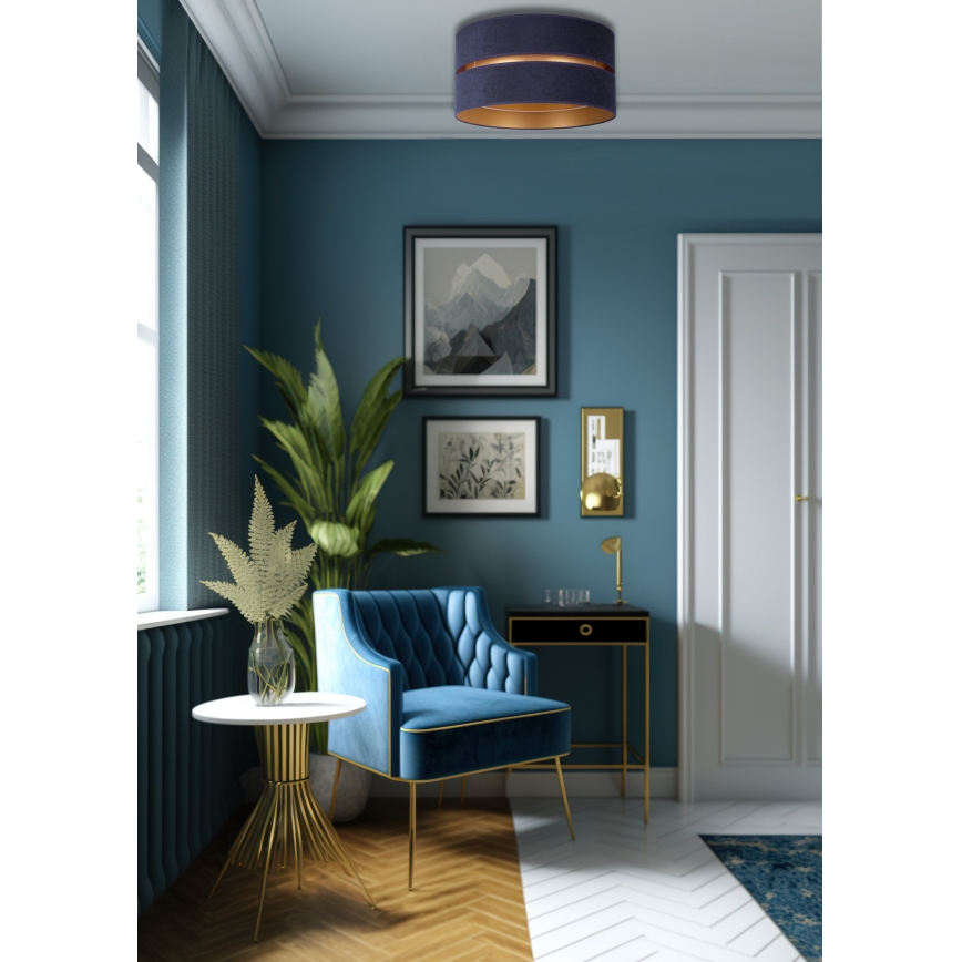 Duolla - Deckenleuchte DUO 1xE27/15W/230V d 40 cm blau/golden