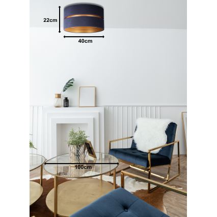 Duolla - Deckenleuchte DUO 1xE27/15W/230V d 40 cm blau/golden