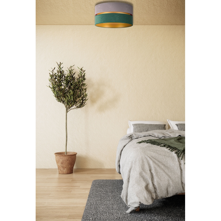 Duolla - Deckenleuchte DUO 1xE27/15W/230V d 40 cm grau/grün/golden