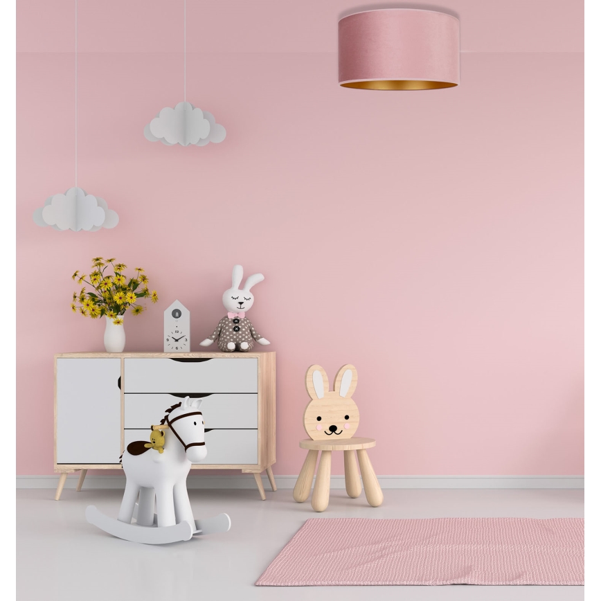 Duolla - Deckenleuchte ROLLER 1xE27/15W/230V Ø 40 cm rosa/gold