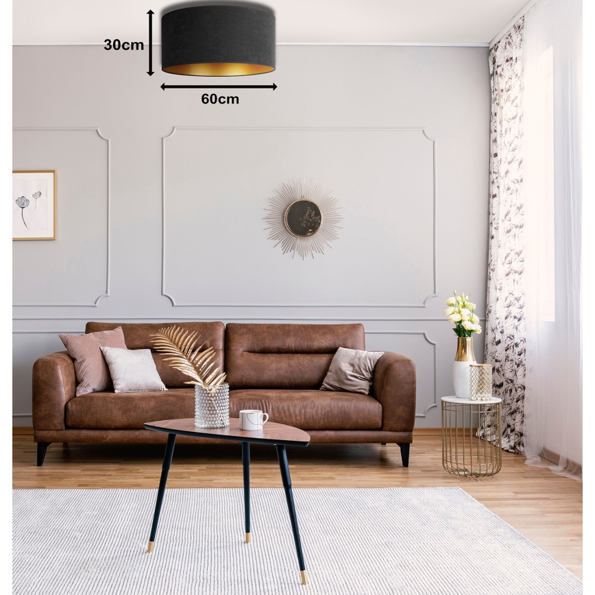 Duolla - Deckenleuchte ROLLER 3xE27/15W/230V Ø 60 cm schwarz/gold