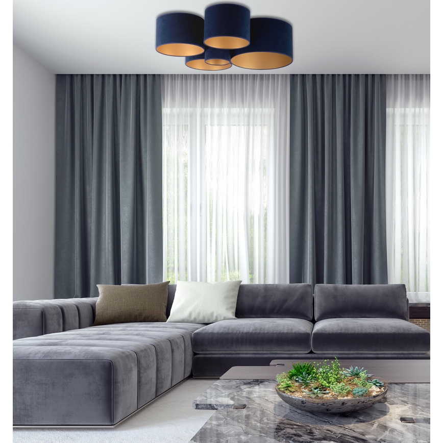 Duolla - Deckenleuchte ROLLER PENTO 5xE27/60W/230V blau