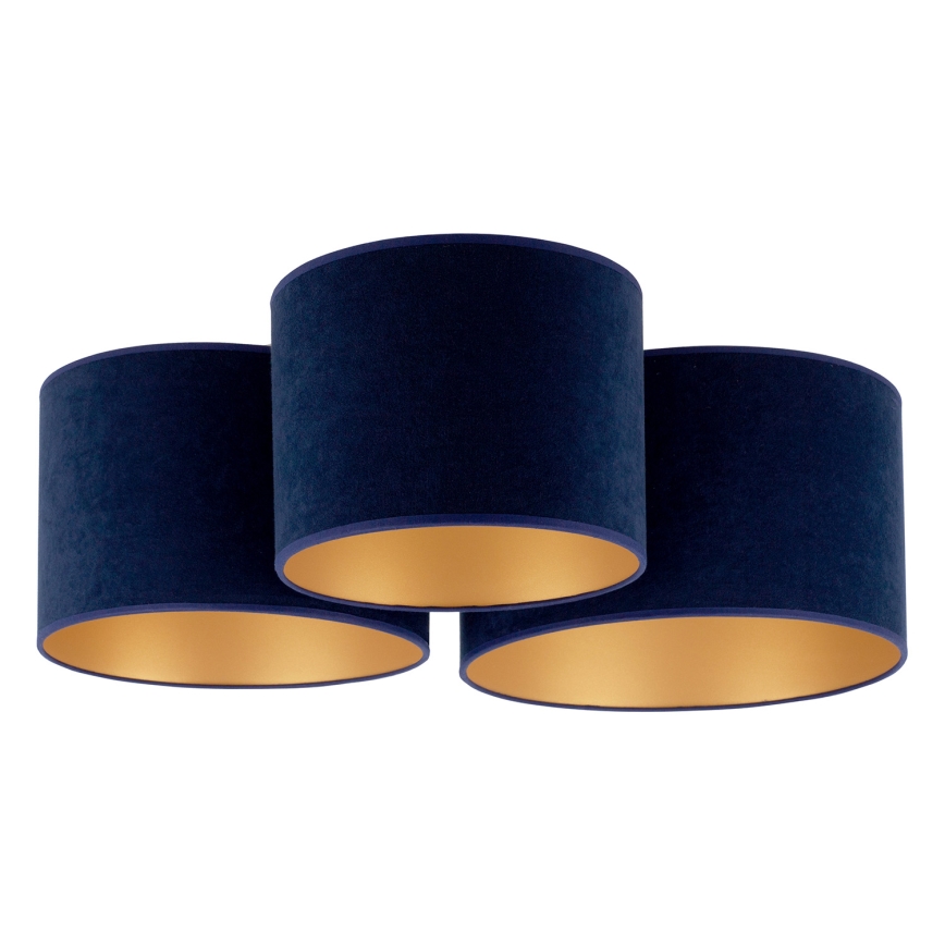 Duolla - Deckenleuchte ROLLER TRIO 3xE27/60W/230V blau