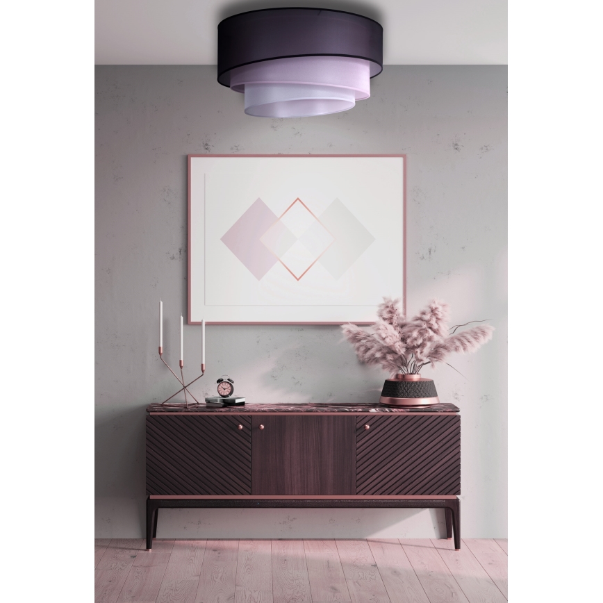 Duolla - Deckenleuchte TRIO 1xE27/15W/230V d 45 cm schwarz/rosa/silbern