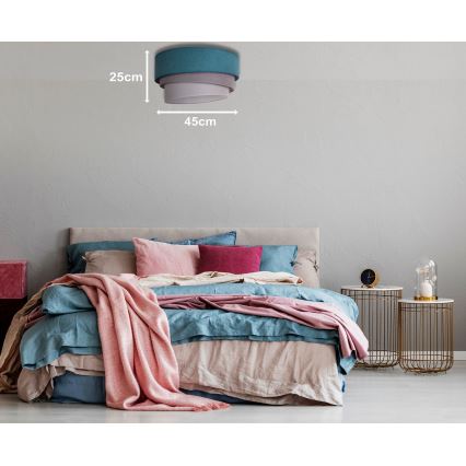 Duolla - Deckenleuchte TRIO 1xE27/15W/230V Ø 45 cm türkis/grau/weiß