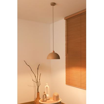 Duolla - Hängeleuchte an Kabel IRONLINE 1xE27/15W/230V Ø 27 cm beige/kupferfarben