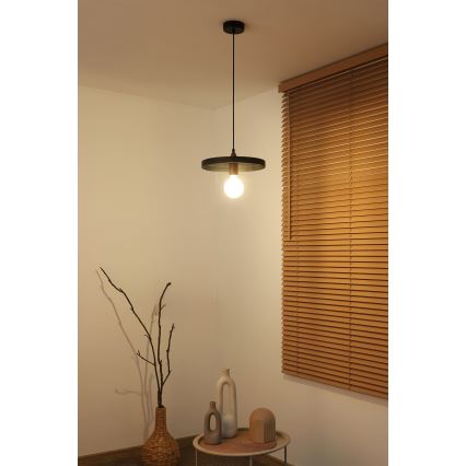 Duolla - Hängeleuchte an Kabel IRONLINE 1xE27/15W/230V Ø 30 cm schwarz/kupferfarben