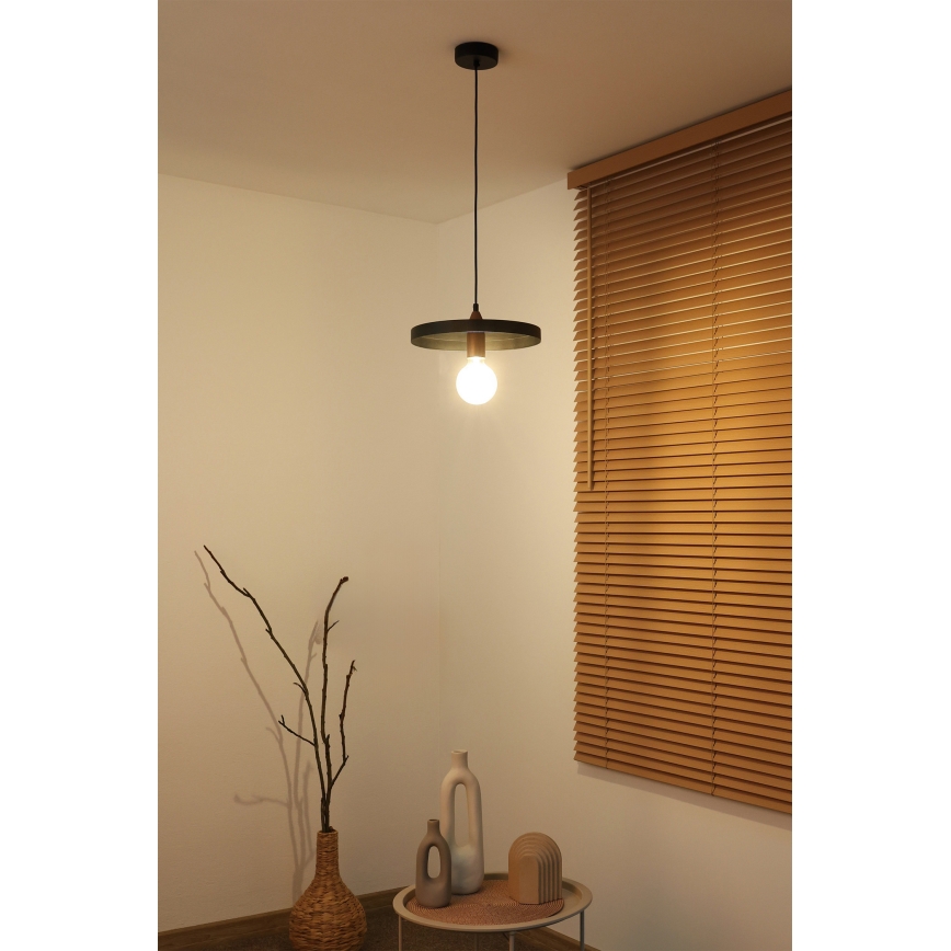 Duolla - Hängeleuchte an Kabel IRONLINE 1xE27/15W/230V Ø 30 cm schwarz/kupferfarben