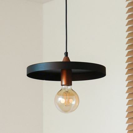 Duolla - Hängeleuchte an Kabel IRONLINE 1xE27/15W/230V Ø 30 cm schwarz/kupferfarben