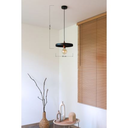 Duolla - Hängeleuchte an Kabel IRONLINE 1xE27/15W/230V Ø 30 cm schwarz/kupferfarben