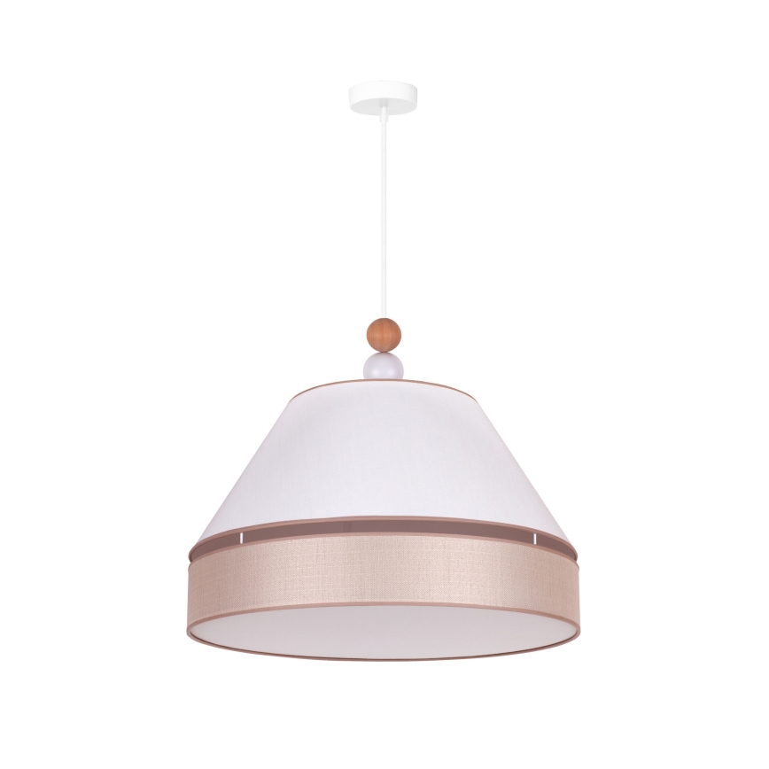 Duolla - Hängeleuchte an Schnur AVIGNON 1xE27/15W/230V d 60 cm weiß/beige