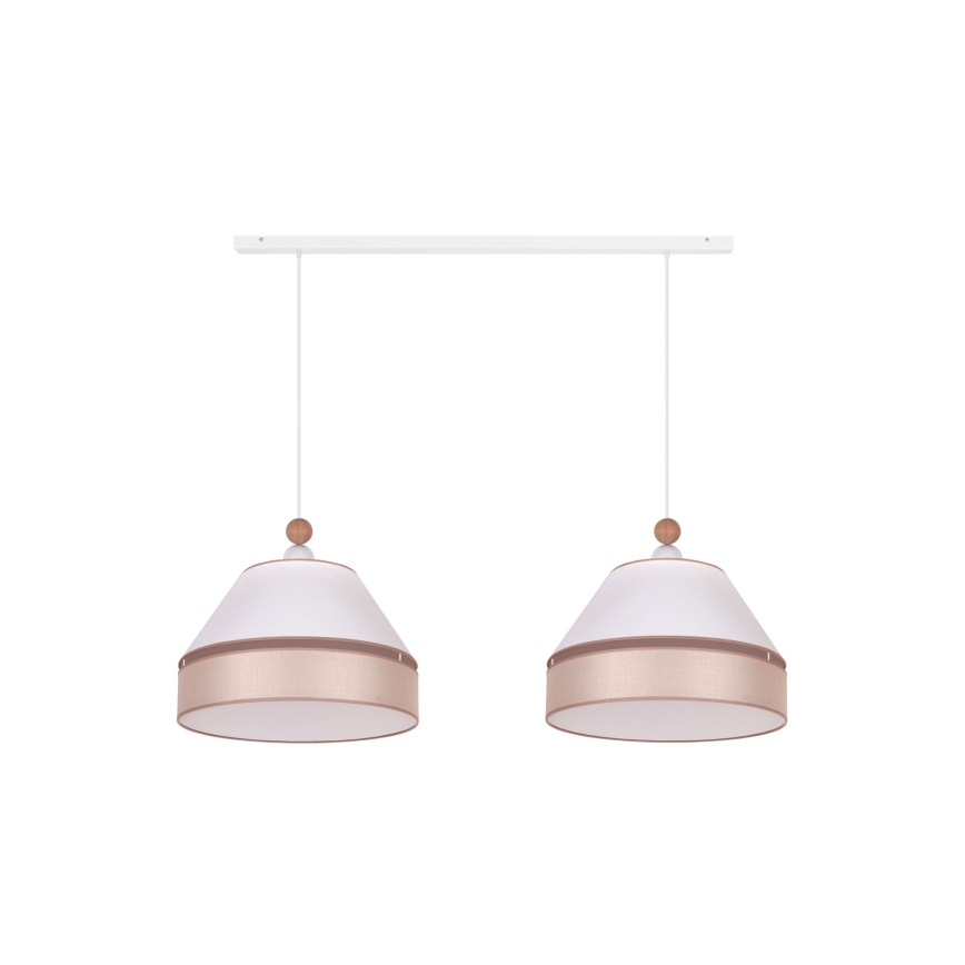 Duolla - Hängeleuchte an Schnur AVIGNON 2xE27/15W/230V weiß/beige
