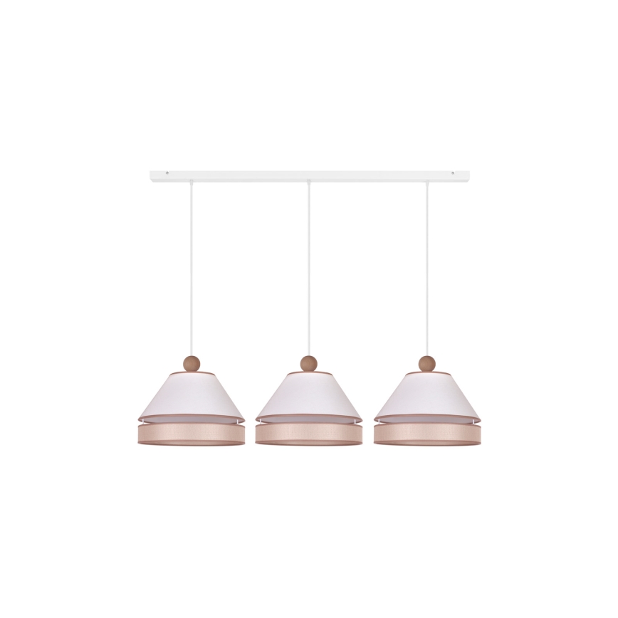 Duolla - Hängeleuchte an Schnur AVIGNON 3xE27/15W/230V weiß/beige