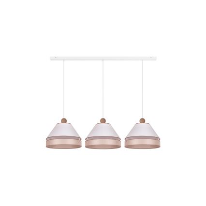 Duolla - Hängeleuchte an Schnur AVIGNON 3xE27/15W/230V weiß/beige