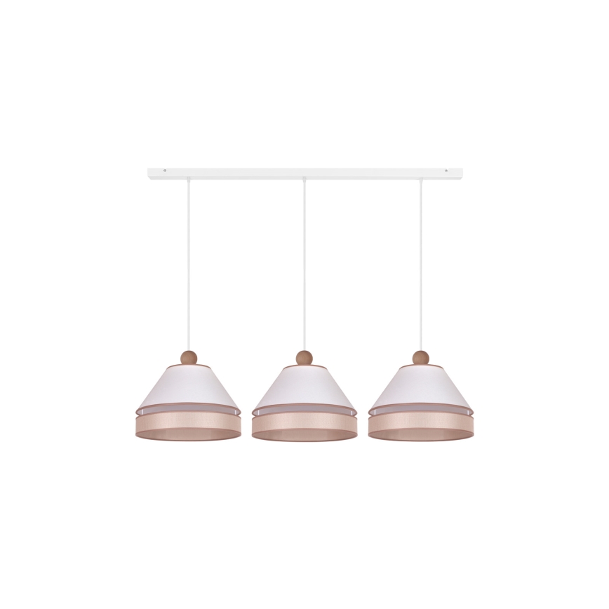 Duolla - Hängeleuchte an Schnur AVIGNON 3xE27/15W/230V weiß/beige
