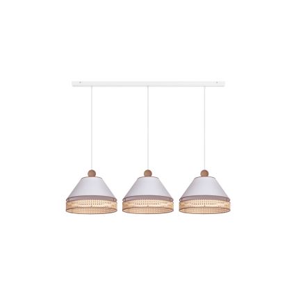 Duolla - Hängeleuchte an Schnur AVIGNON 3xE27/15W/230V weiß/Rattan