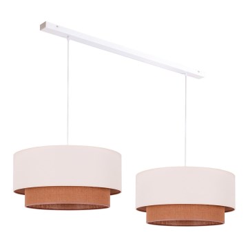 Duolla - Hängeleuchte an Schnur BOHO 2xE27/15W/230V beige/braun