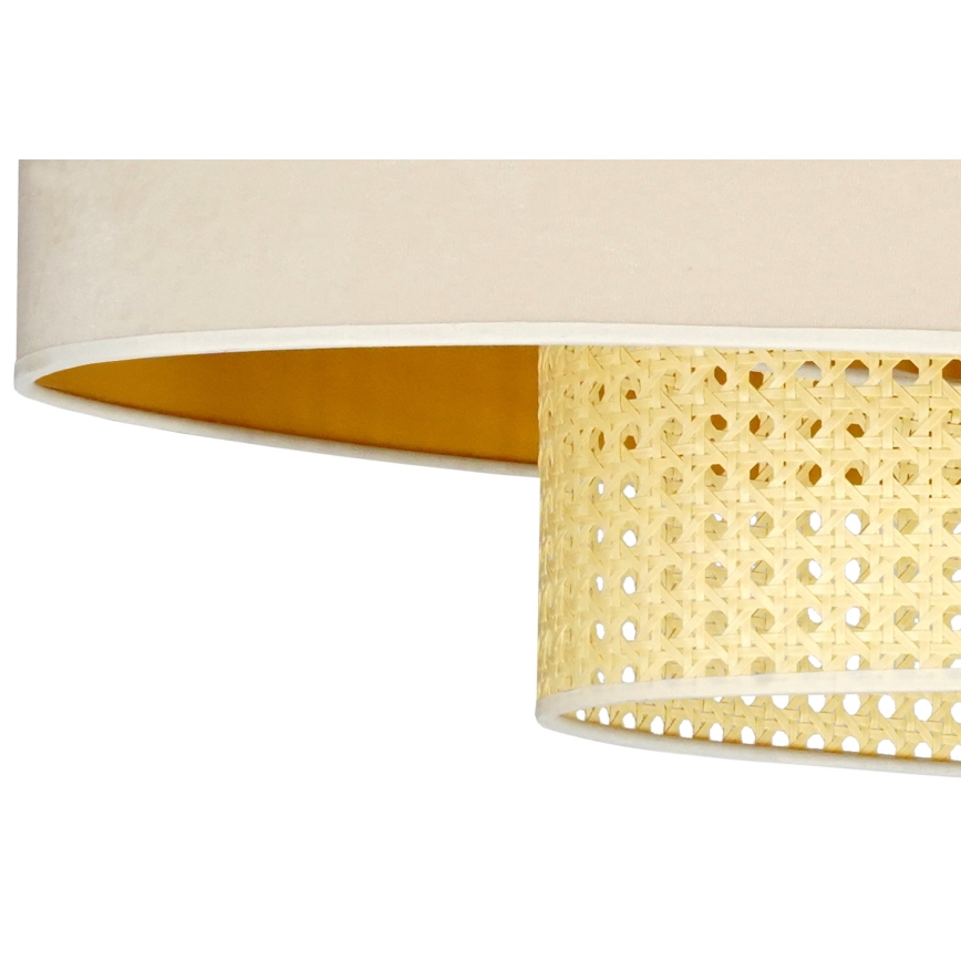 Duolla - Hängeleuchte an Schnur DOUBLE OVAL RATTAN 2xE27/15W/230V cremefarben/Rattan