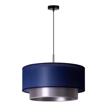 Duolla - Hängeleuchte an Schnur NANTES 1xE27/15W/230V d 45 cm blau/silbern