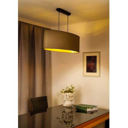 Duolla - Hängeleuchte an Schnur OVAL VEGAN 2xE27/15W/230V beige
