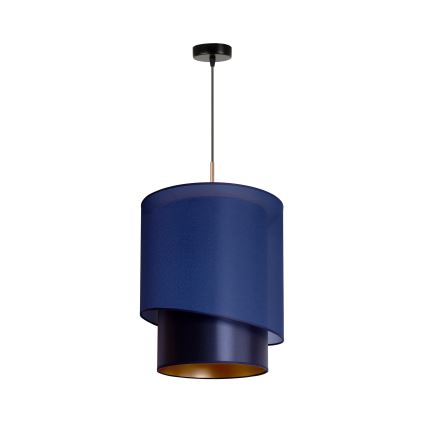 Duolla - Hängeleuchte an Schnur PARIS 1xE27/15W/230V d 40 cm blau/golden