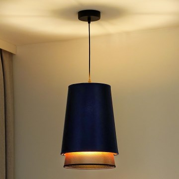 Duolla - Hängeleuchte BELL SHINY 1xE27/15W/230V d 25 cm blau/kupfern