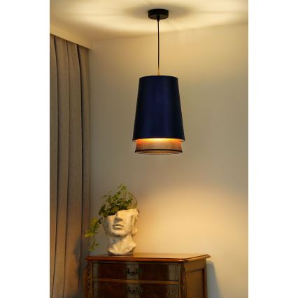 Duolla - Hängeleuchte BELL SHINY 1xE27/15W/230V d 25 cm blau/kupfern