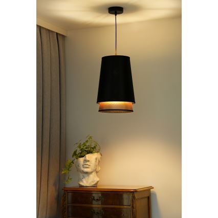 Duolla - Hängeleuchte BELL SHINY 1xE27/15W/230V d 25 cm schwarz/kupfern