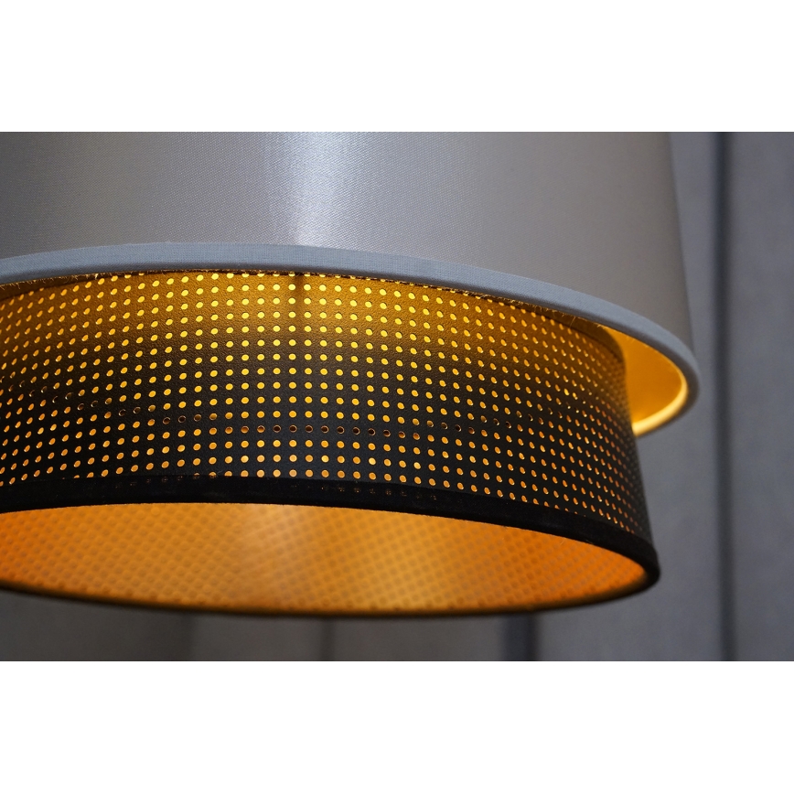 Duolla - Hängeleuchte BELL SHINY 1xE27/15W/230V d 25 cm silbern/schwarz