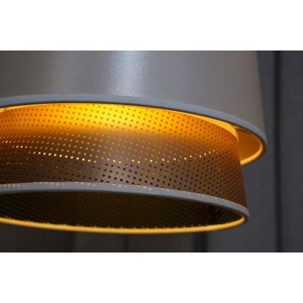 Duolla - Hängeleuchte BELL SHINY 1xE27/15W/230V d 25 cm weiß/kupfern