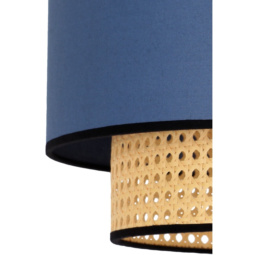 Duolla - Hängeleuchte BOHO 1xE27/15W/230V d 45 cm blau/Rattan