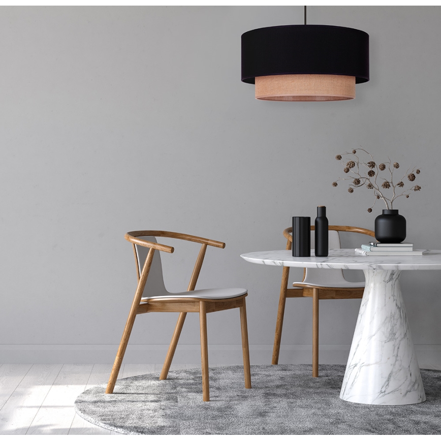 Duolla - Hängeleuchte BOHO 1xE27/15W/230V d 45 cm schwarz/braun