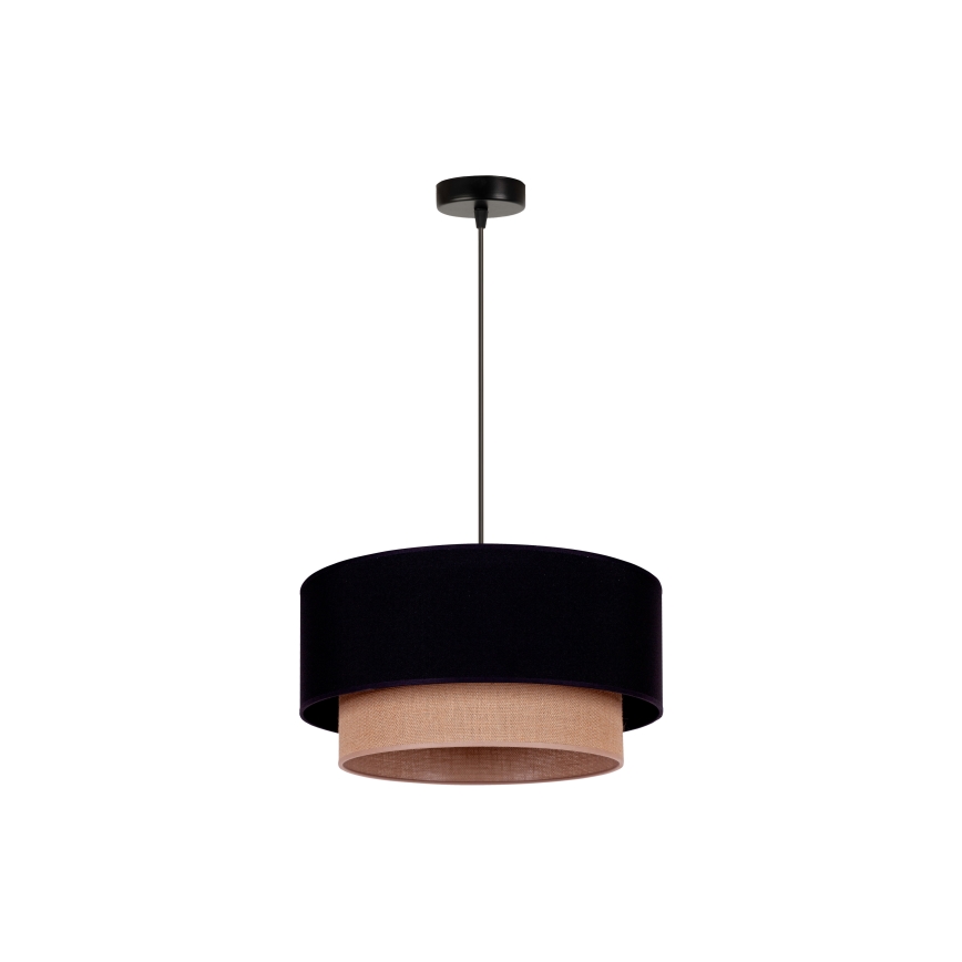 Duolla - Hängeleuchte BOHO 1xE27/15W/230V d 45 cm schwarz/braun
