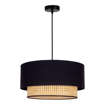 Duolla - Hängeleuchte BOHO 1xE27/15W/230V d 45 cm schwarz/Rattan