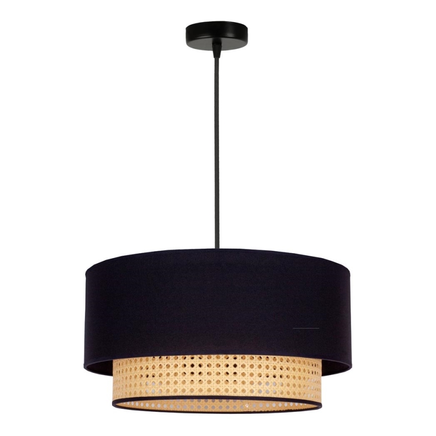 Duolla - Hängeleuchte BOHO 1xE27/15W/230V d 45 cm schwarz/Rattan