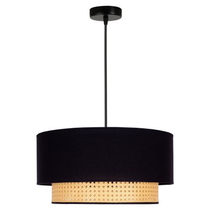 Duolla - Hängeleuchte BOHO 1xE27/15W/230V d 45 cm schwarz/Rattan