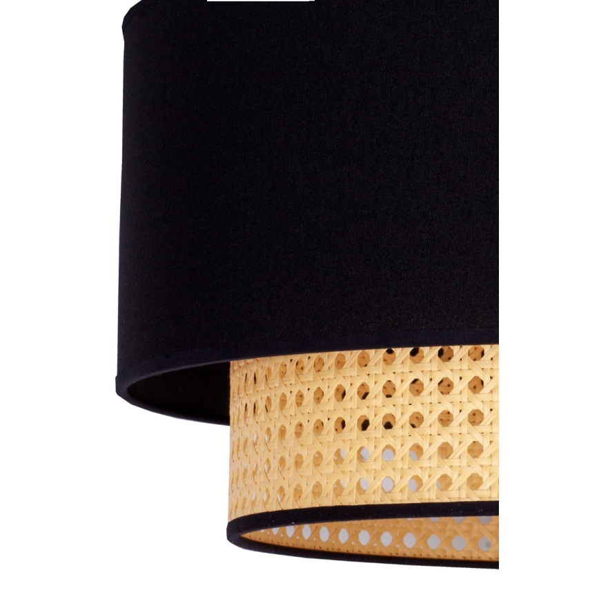 Duolla - Hängeleuchte BOHO 1xE27/15W/230V d 45 cm schwarz/Rattan