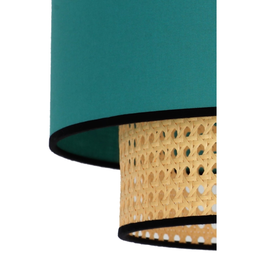 Duolla - Hängeleuchte BOHO 1xE27/15W/230V d 45 cm türkisfarben/Rattan