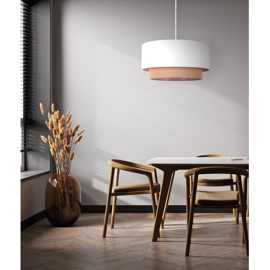 Duolla - Hängeleuchte BOHO 1xE27/15W/230V d 45 cm weiß/braun