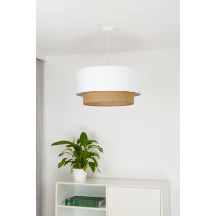 Duolla - Hängeleuchte BOHO 1xE27/15W/230V d 45 cm weiß/braun