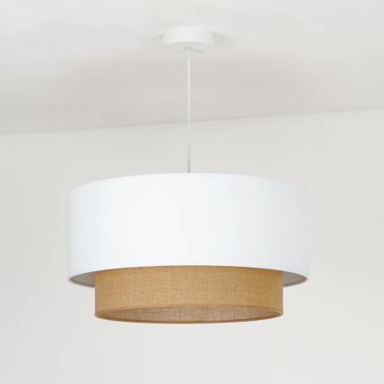 Duolla - Hängeleuchte BOHO 1xE27/15W/230V d 45 cm weiß/braun