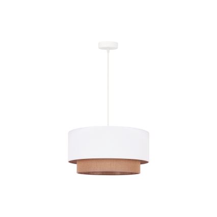Duolla - Hängeleuchte BOHO 1xE27/15W/230V d 45 cm weiß/braun