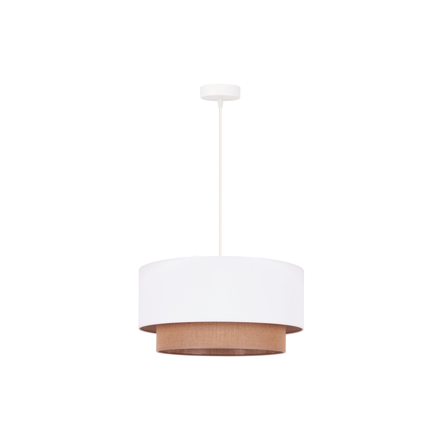 Duolla - Hängeleuchte BOHO 1xE27/15W/230V d 45 cm weiß/braun