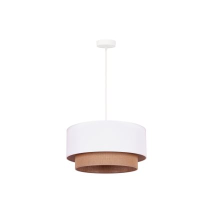 Duolla - Hängeleuchte BOHO 1xE27/15W/230V d 45 cm weiß/braun