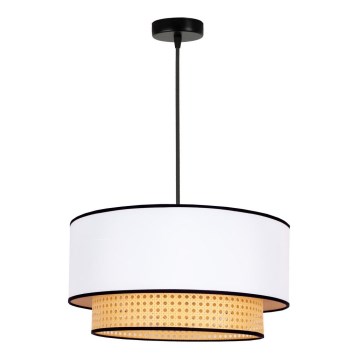 Duolla - Hängeleuchte BOHO 1xE27/15W/230V d 45 cm weiß/Rattan