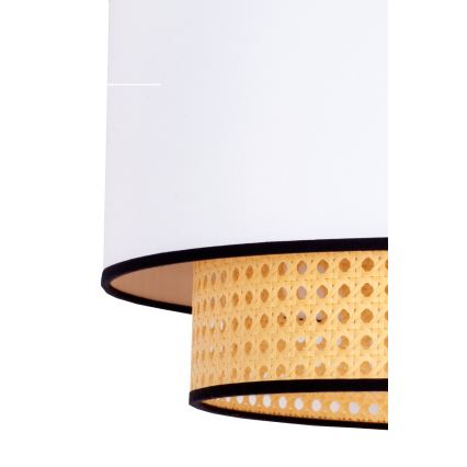 Duolla - Hängeleuchte BOHO 1xE27/15W/230V d 45 cm weiß/Rattan
