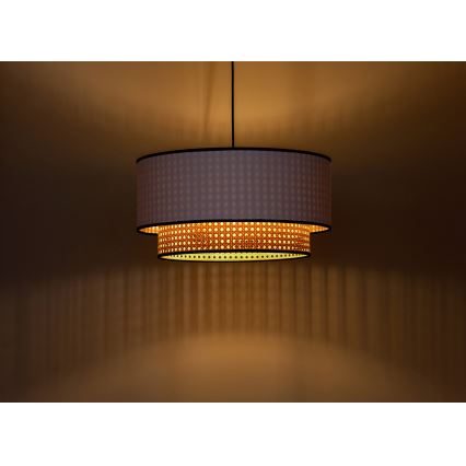 Duolla - Hängeleuchte BOHO 1xE27/15W/230V d 45 cm weiß/Rattan