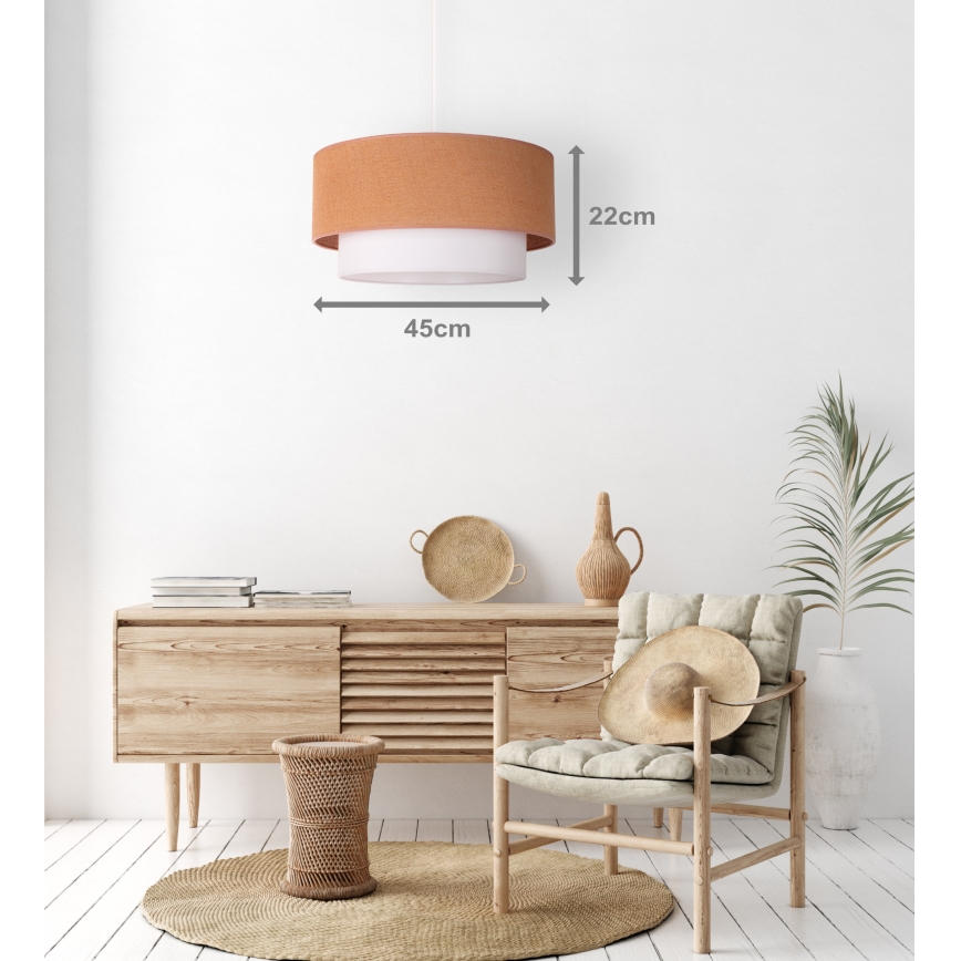 Duolla - Hängeleuchte BOHO 1xE27/40W/230V d 45 cm beige/weiß